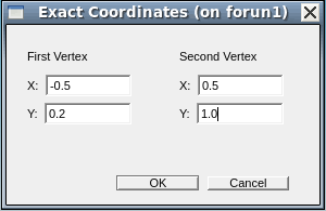 Exact Coordinates dialog box
