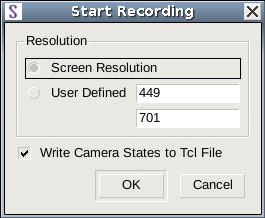 Start Recording dialog box