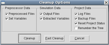 Cleanup Options dialog box