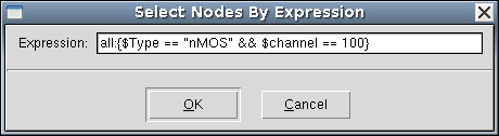 Select Nodes By Expression dialog box