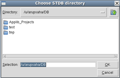 Choose STDB directory dialog box