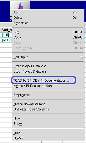 TCAD to SPICE API documentation